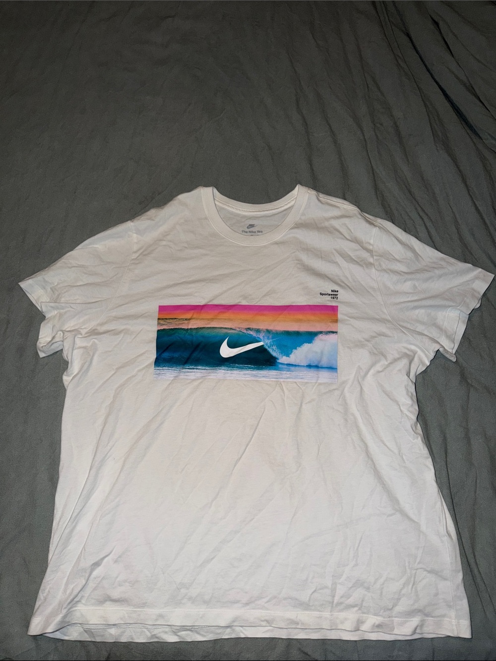 Nike White Surf Wave Graphic Short Sleeve Tee